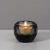 2.25in Wide Grey Faceted Cup Crystal Tealight Holder
