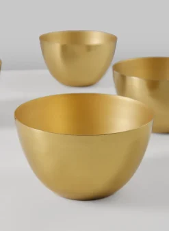 4.25in Wide Iron Gold Mini Bowls, Set of 4