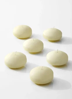 2 3/4in Wide Ivory Floating Candle, Set of 6