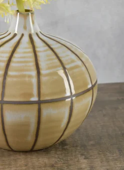 7in Wide Izushi Handcrafted Deco Ceramic Vase