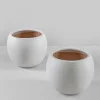 6in Wide Jorvik White Ceramic Fishbowl, Set of 2