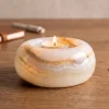 3in Wide Khyber White Onyx Candle Holder