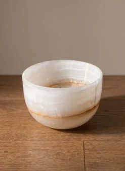 6in Wide Khyber White Onyx Decorative Bowl