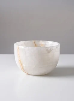6in Wide Khyber White Onyx Decorative Bowl
