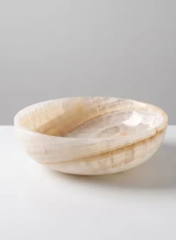 8in Wide Khyber White Onyx Decorative Bowl