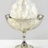 8in Wide La Boheme Vintage Silver Glass Urn