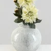 11.5in Wide Lebes Aged White Garden Urn