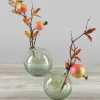 5in Wide Leila Tilted Speckled Luster Green Glass Ball Vase, Set of 2