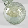 4in Wide Leila Tilted Speckled Luster Green Glass Ball Vase, Set of 2