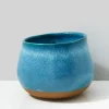 7in Wide Light Blue Ceramic Potter's Vase