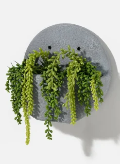 12in Wide Light Gray Picote Wall Planter
