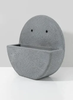 12in Wide Light Gray Picote Wall Planter