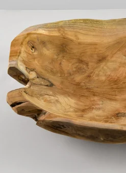12in Wide Makassar Teak Dish Wood Bowl