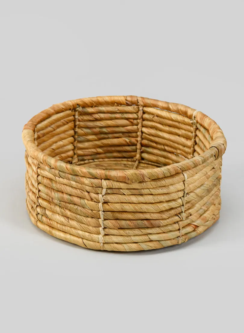 11.75in Wide Malacca Water Hyacinth Basket