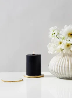 4in Wide Marble Coaster with Gold Edge, Set of 4