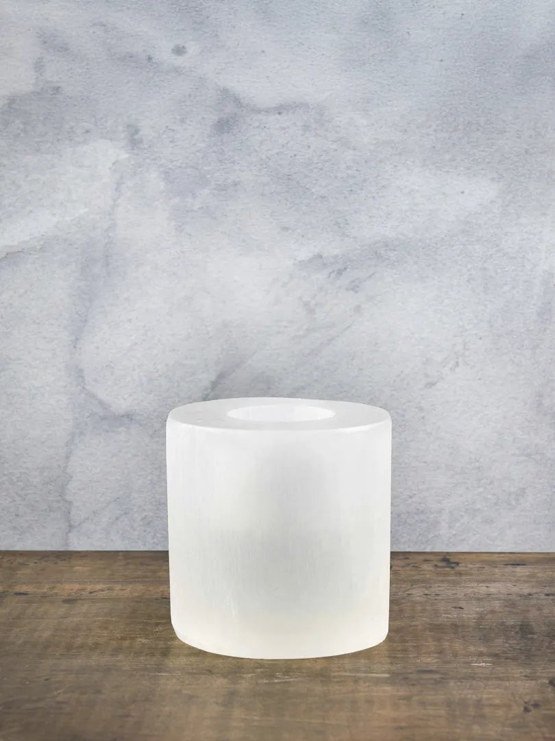 5in Wide Moroccan Selenite Trunk Votive
