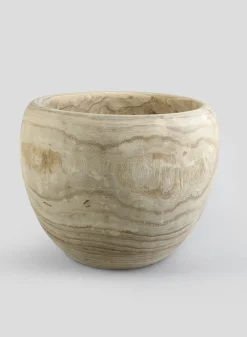 18in Wide Paulownia Wood Fishbowl Pot