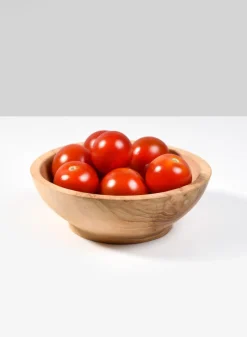 4.5in Wide Pedestal Teak Wood Bowl, Set of 4