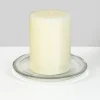 5.5in Wide Pillar Candle Glass Plate, Set of 4