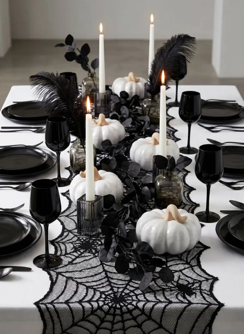 6in Wide Porcelain White Wash Pumpkins