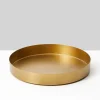 8in Wide Round Gold Tray