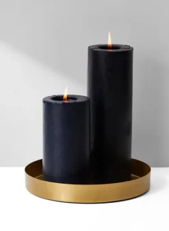 8in Wide Round Gold Tray