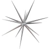 8in Wide Silver Starburst Plastic Ornament