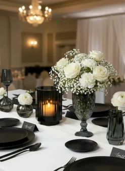 4in Wide Veroce Smoke Ball Glass Vase, Mini, Set of 4