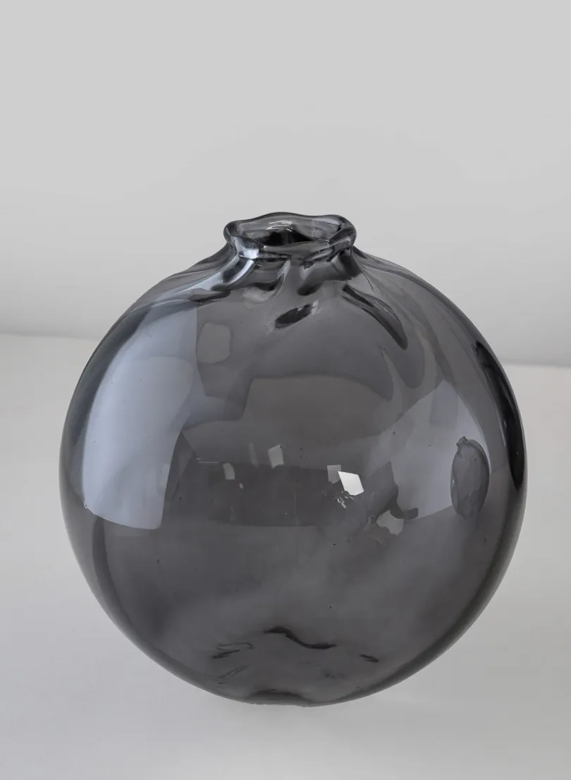 4in Wide Veroce Smoke Ball Glass Vase, Mini, Set of 4