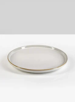 8.5in Wide White Ceramic Plate