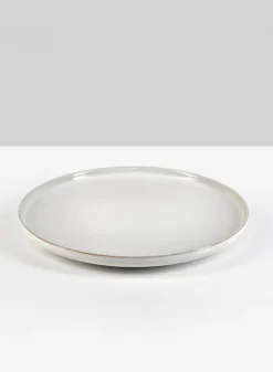 11in Wide White Ceramic Plate