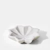 5.5in Wide White Marble Lotus Flower
