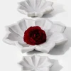 12.25in Wide White Marble Lotus Flower