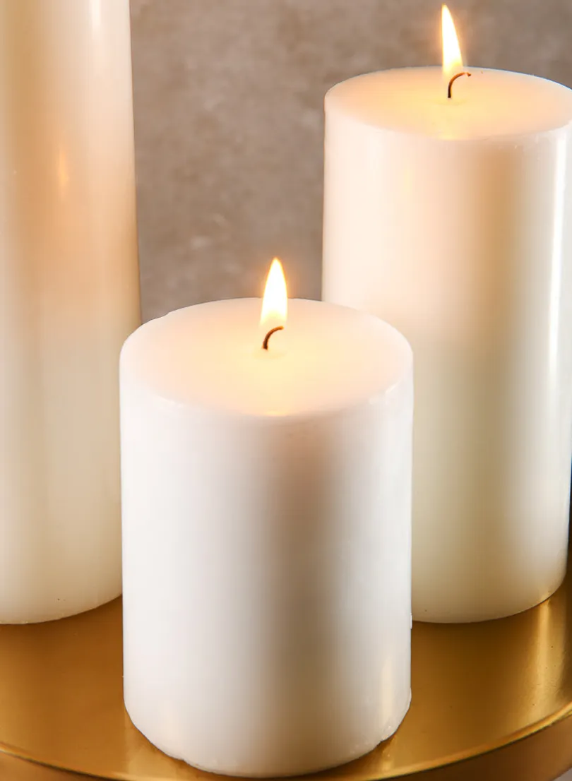 3in Wide White Pillar Candle