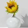 3.75in Wide White Potter's Pomegranate Bud Ceramic Vase