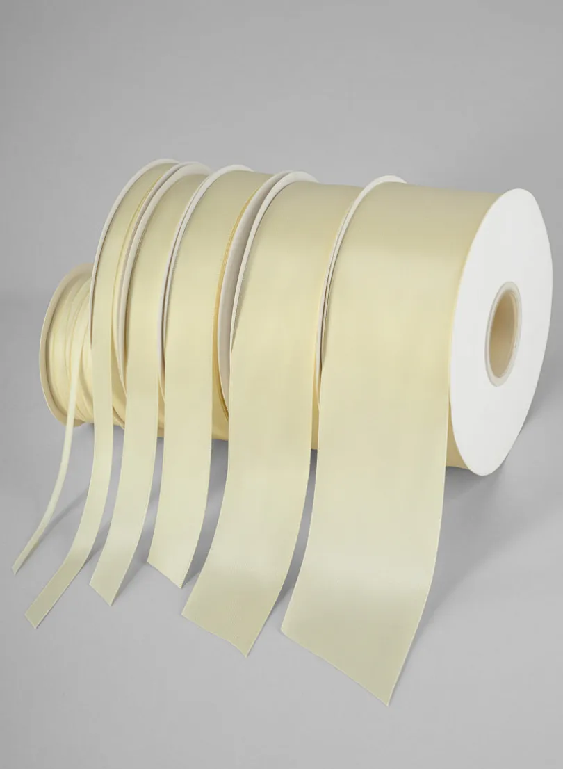 Ivory Double Faced Satin Ribbon 50 Yard Spool