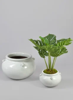 Jakarta Bowl Clay & Ceramic Planters, Cloud White