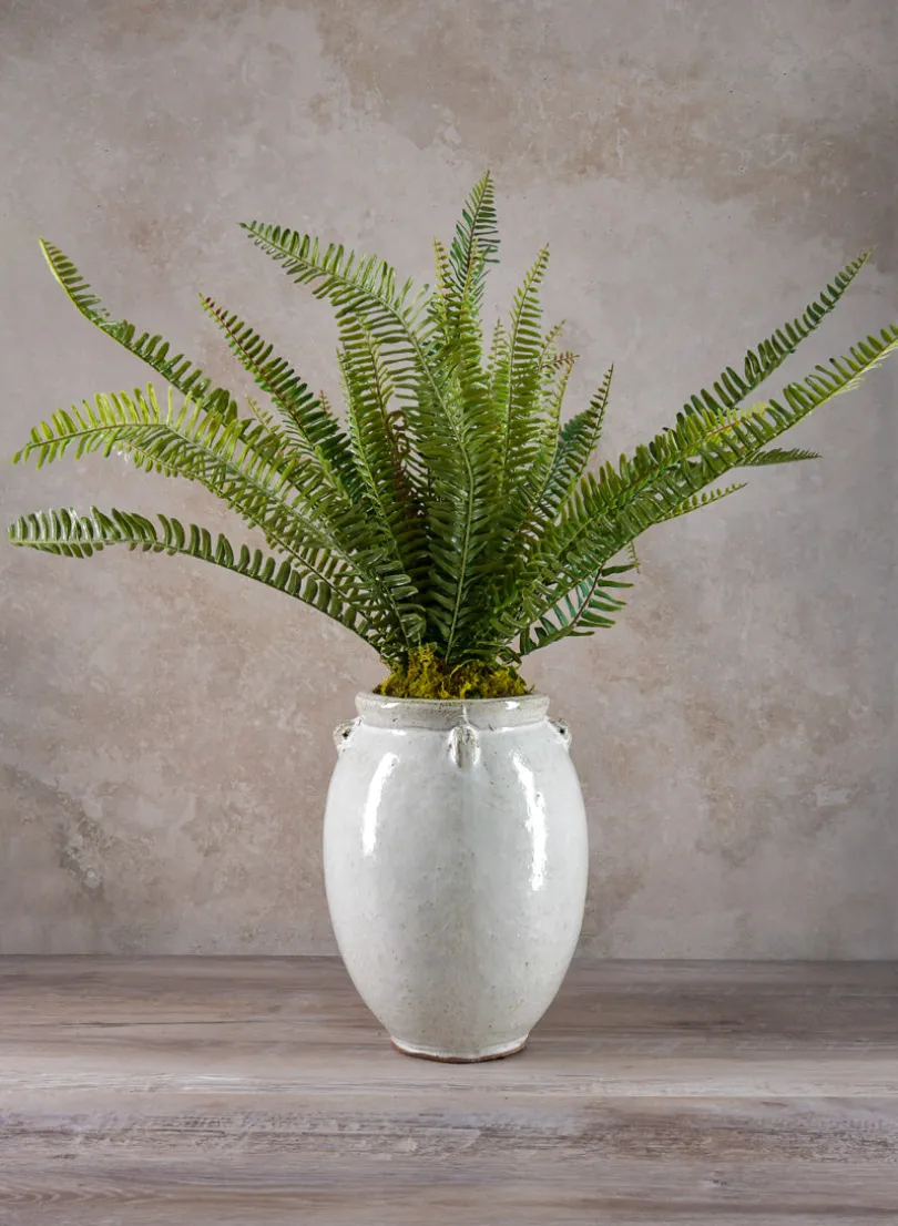 Jakarta Clay & Ceramic Urn Planters, Cloud White
