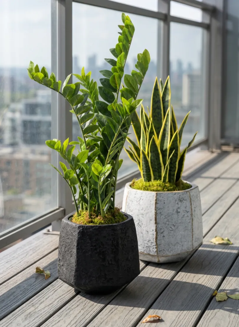 Kesari Aged Black Fiberglass Planter