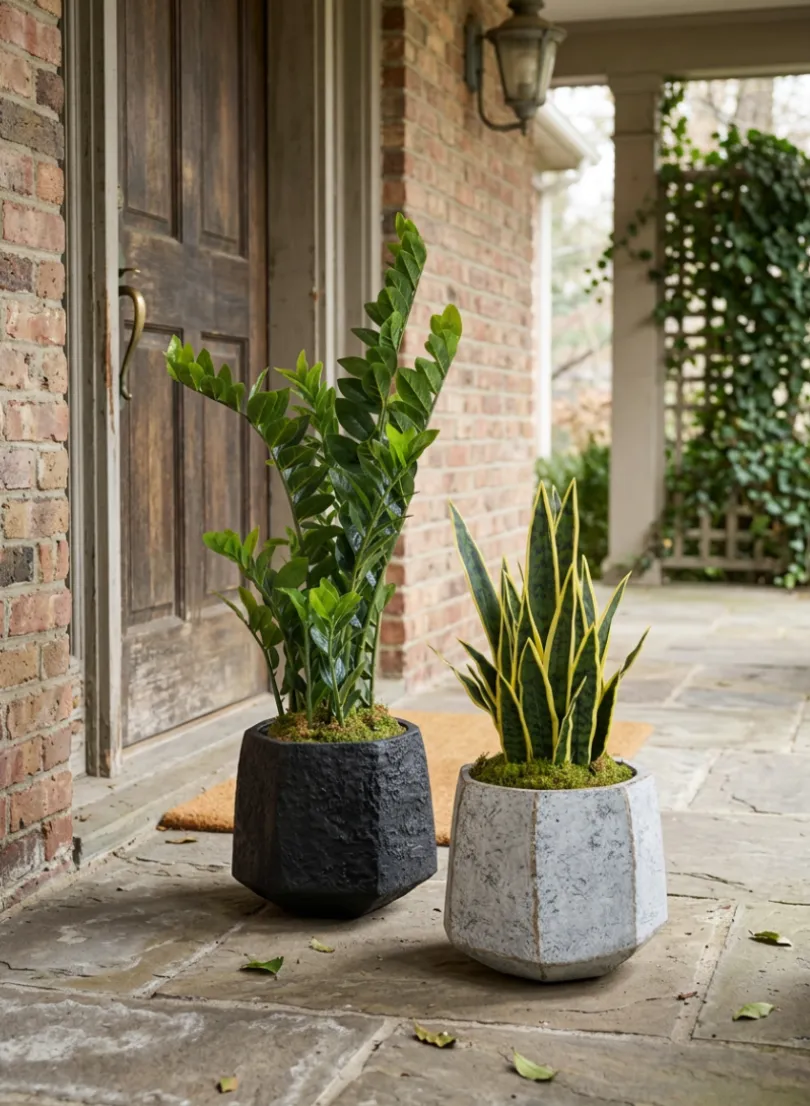 Kesari Aged Black Fiberglass Planter