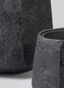 Kesari Aged Black Fiberglass Planter