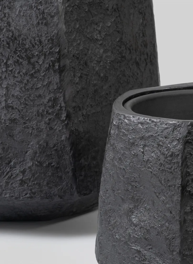Kesari Aged Black Fiberglass Planter