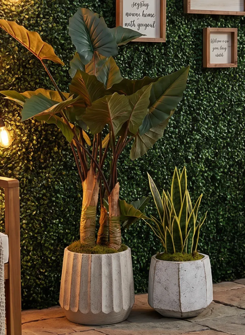 Kesari Aged Black Fiberglass Planter