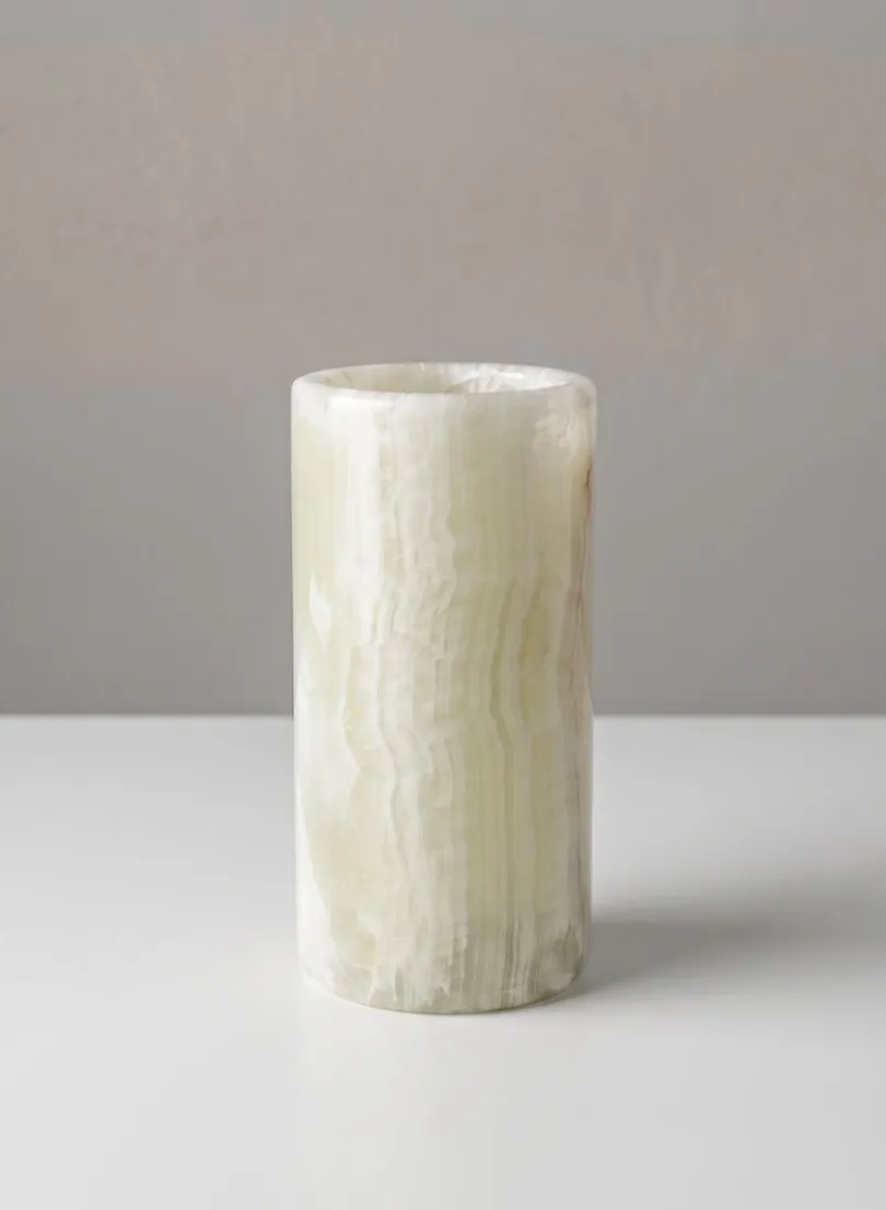 Khyber White Onyx Cylinder