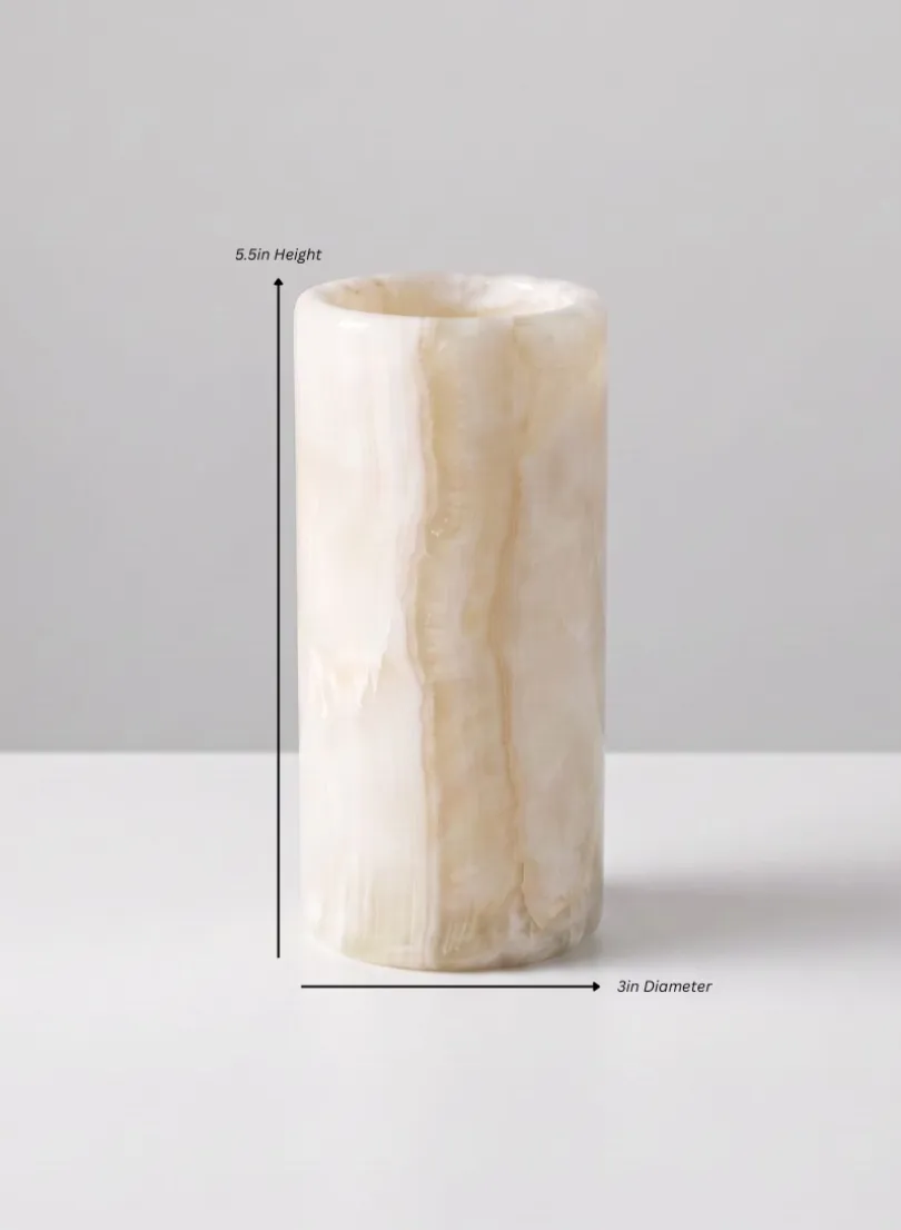 Khyber White Onyx Cylinder