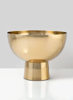 Le Mans Gold Finish Pedestal Stainless Steel Bowl