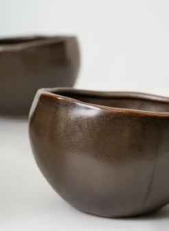 Mashiko Aged Brown Ceramic Bowl