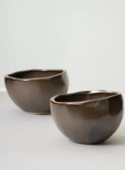 Mashiko Aged Brown Ceramic Bowl