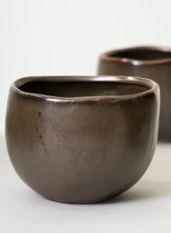 Mashiko Aged Brown Ceramic Bowl