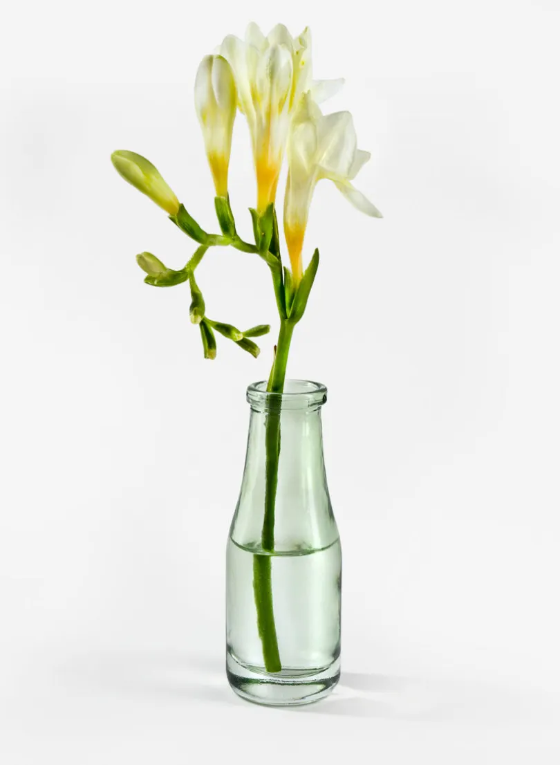 Mexican Green Glass Bud Glass Vases